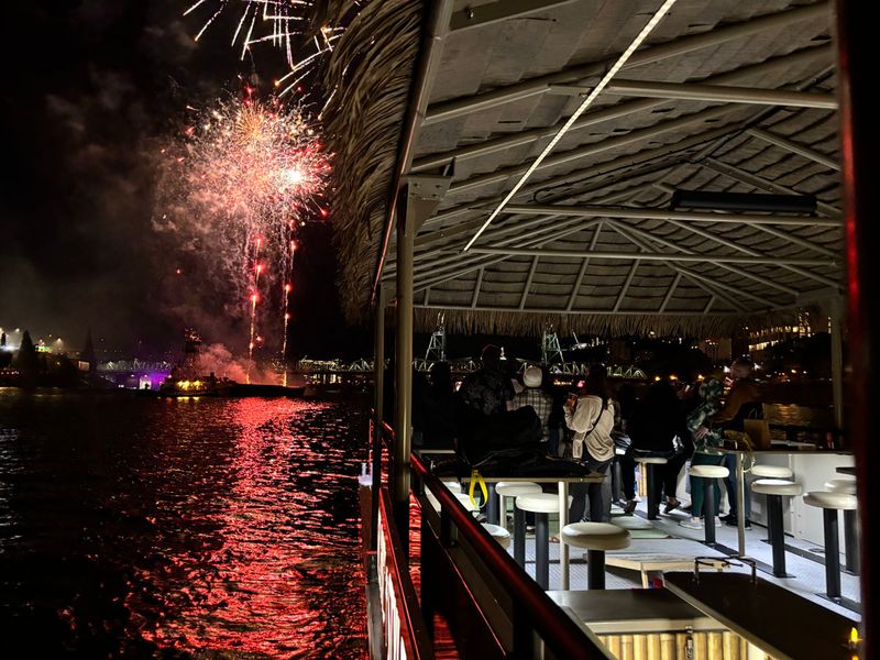 The Christmas Ships Parade Seen From the Water
