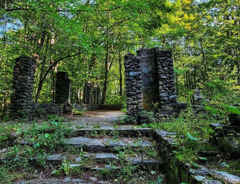 Castle Foundations And Chimneys That Still Hint At The Original Layout