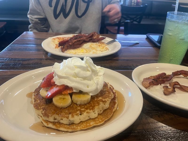 Scratch-Made Pancakes Cooked To A Caramel Brown