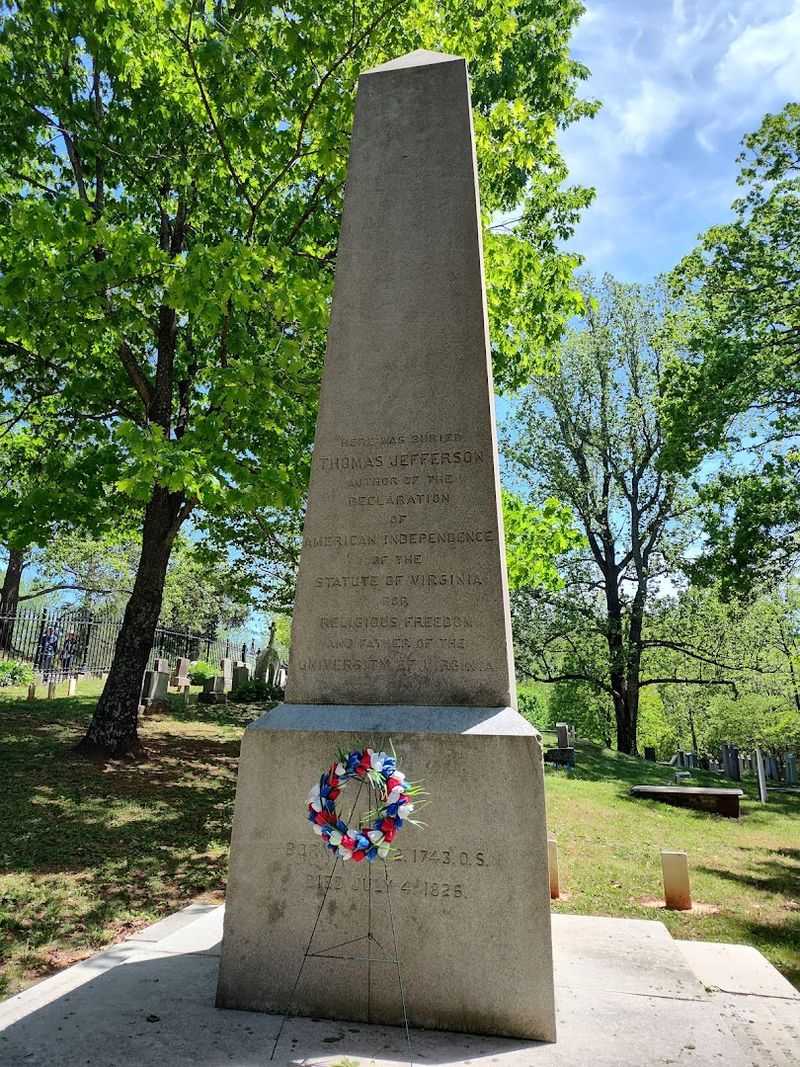 Jefferson's Grave and the Family Cemetery Still in Use Today