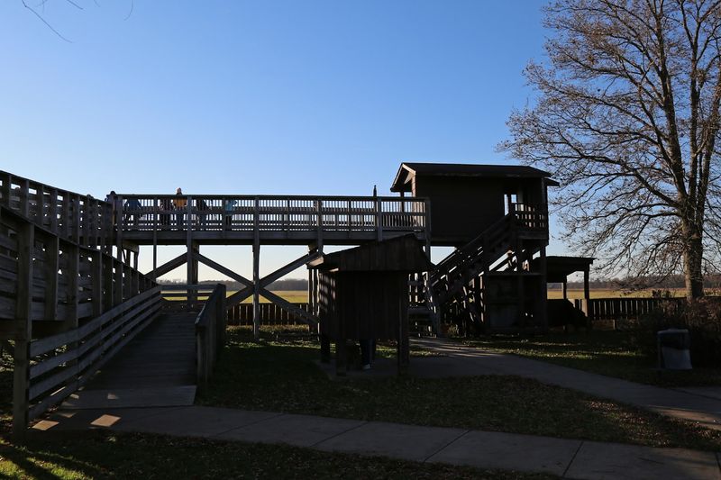 The Elevated Observation Platform Offers Sweeping Views Over the Fields