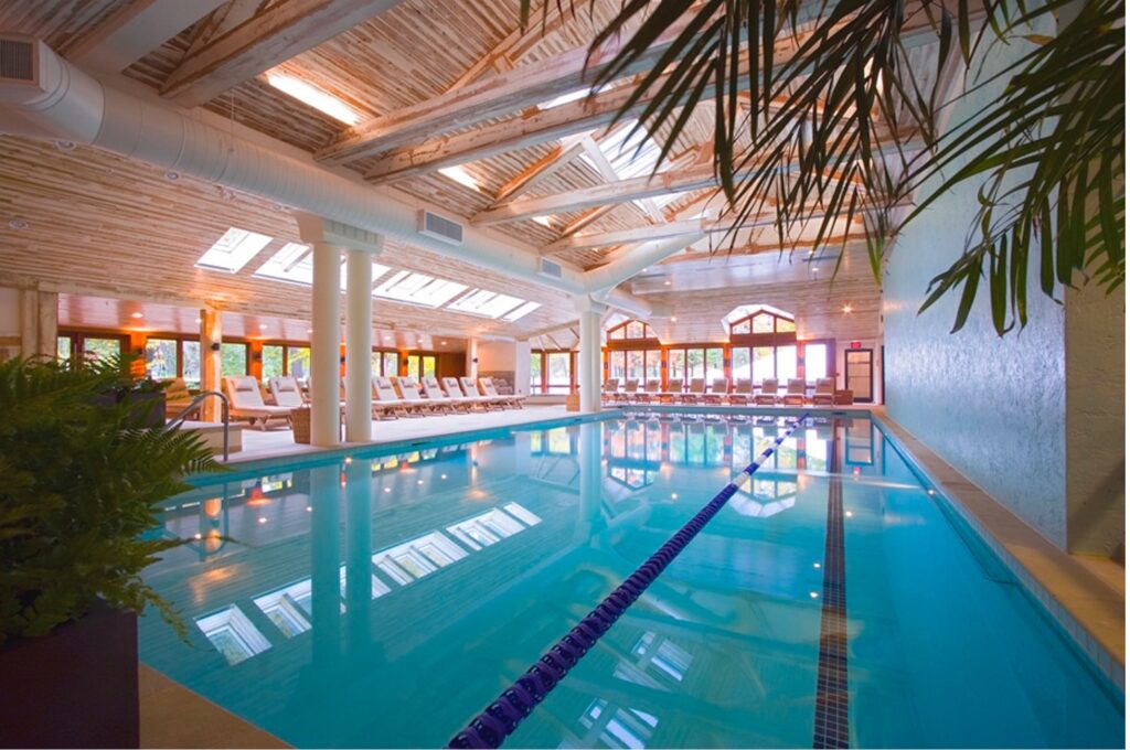 Enjoy the gorgeous pool at Topnotch after a day of spring skiing. Photo c. Topnotch Resort, Vermont.
