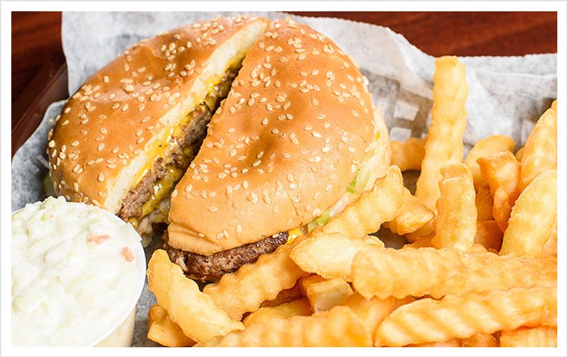 Crinkle Fries And Creamy Coleslaw On Every Platter