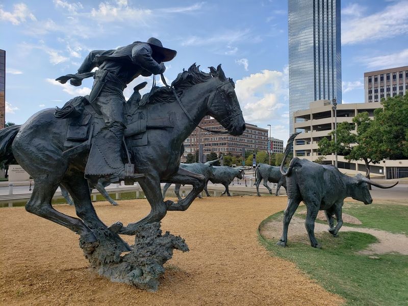 Pioneer Plaza Cattle Drive Sculptures Pioneer Plaza Cattle Drive Sculptures