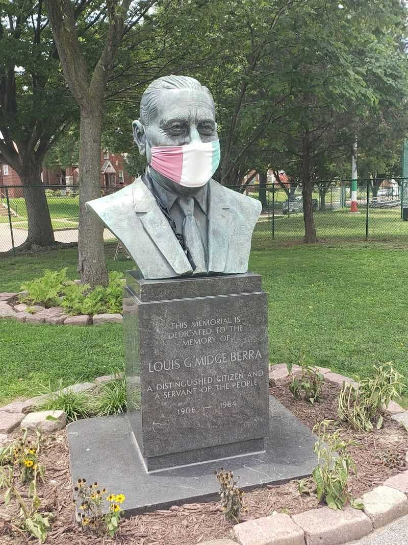 St. Ambrose Church and the Italian Immigrants Statue