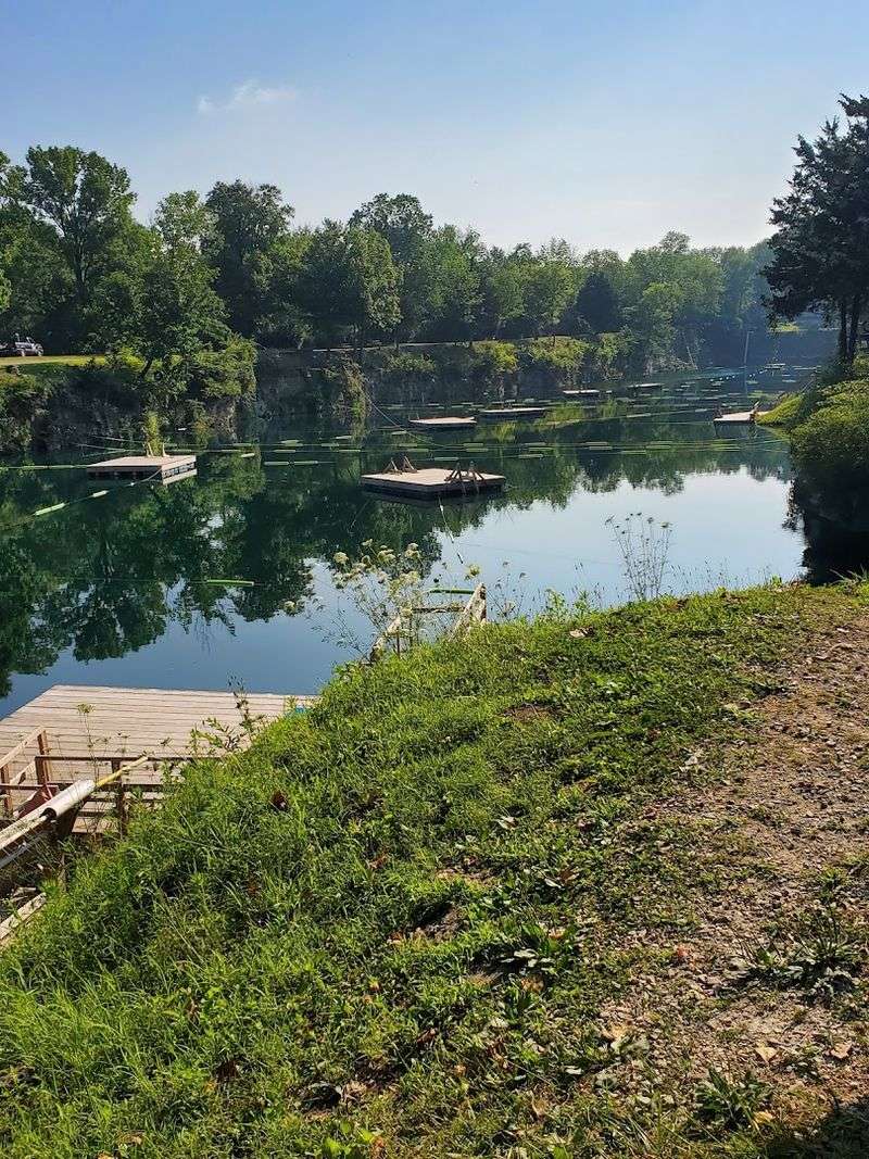 Fishing in a Scenic Quarry Setting
