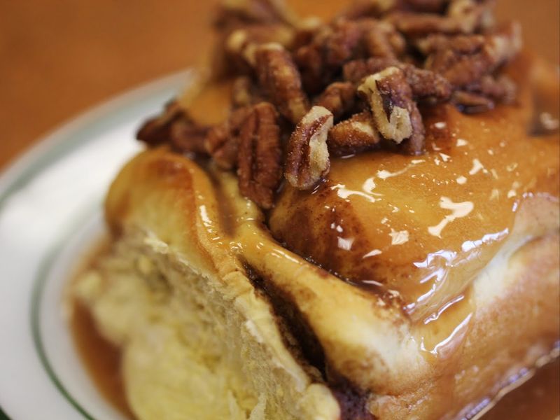 The Famous Jumbo Caramel Pecan Roll Arrives Warm