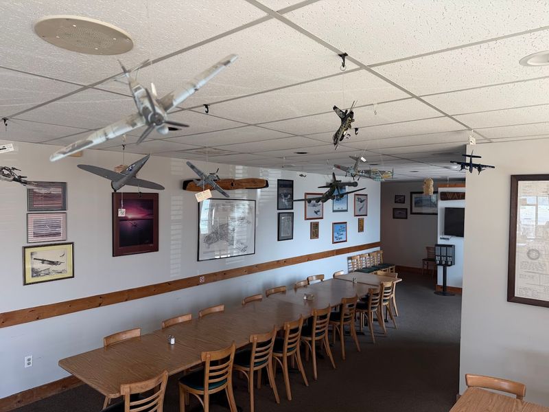 Hanging Plane Models Dangling From The Acoustic Tile Ceiling