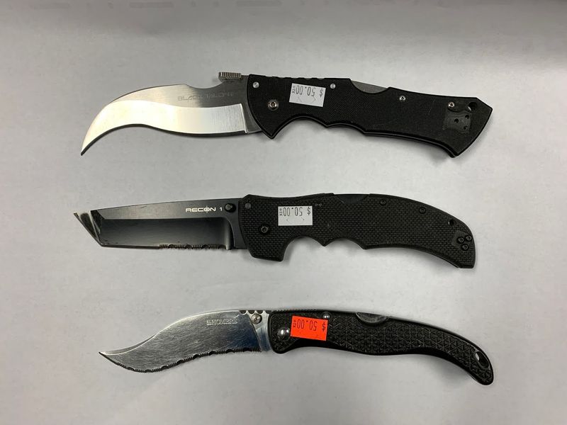 Airport Confiscated Knives and Blades