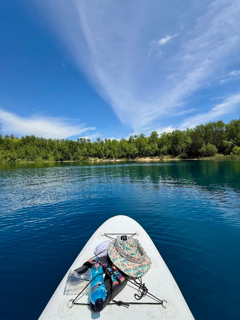 Float at Tioga Pit Lake, Grand Rapids, Minnesota