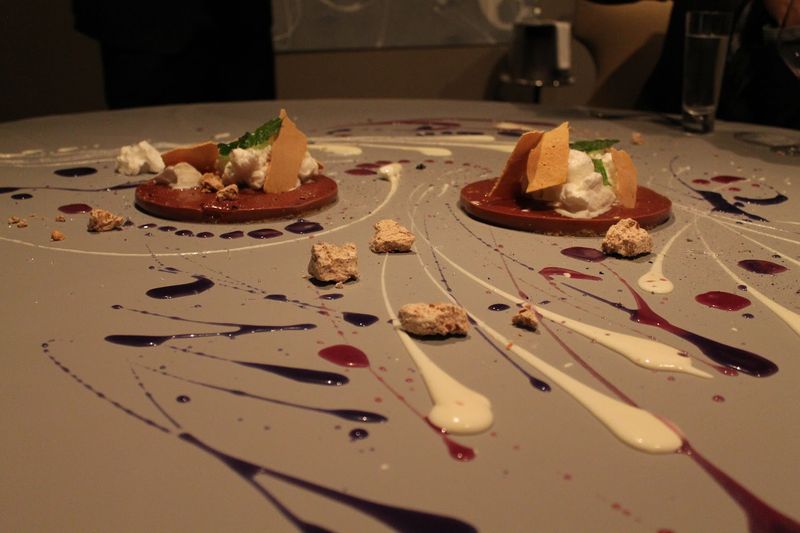 The Tabletop Dessert Poured Across A Plastic Cloth