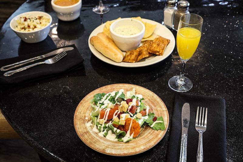 Pizza and Bread Round Out the Spread Beautifully