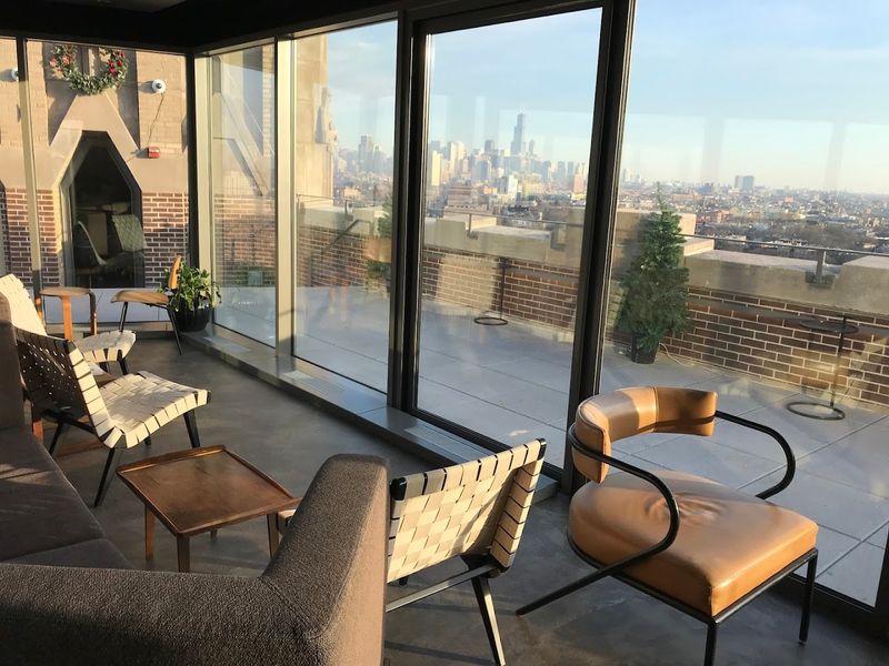 Outdoor Seats Overlook The Bustling Six Corners