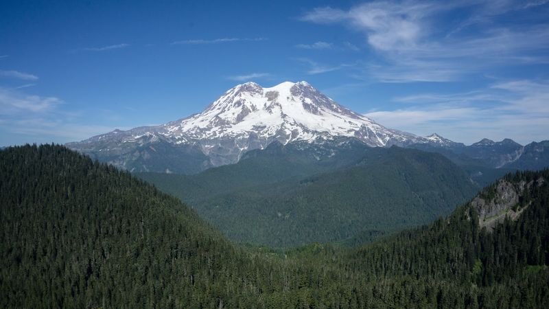 Spot Glacier Peak And Mount Rainier
