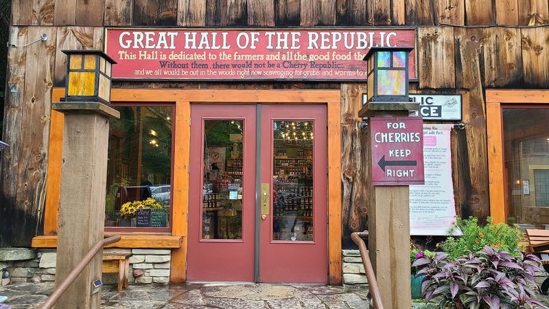 A Cheery Red Doorway On A Quiet Glen Arbor Street