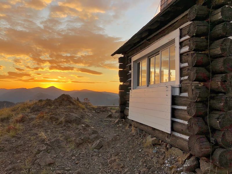 The Log Ladder Leading To A Glass Walled Loft
