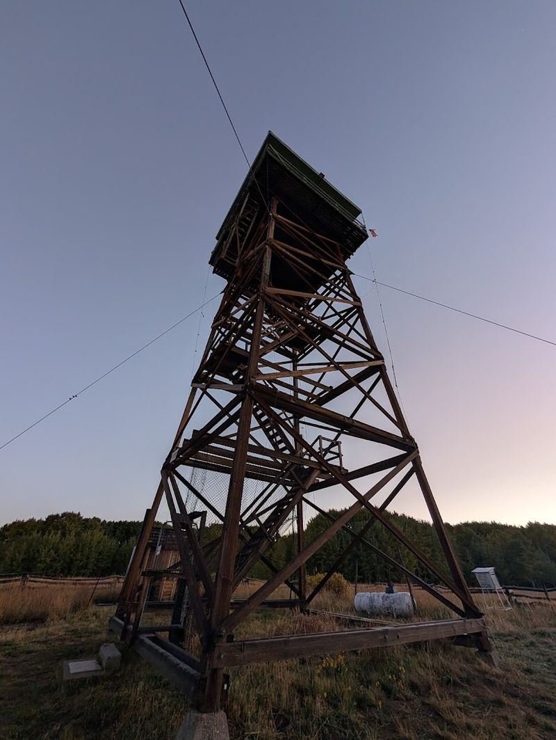 A 55 Foot Wood Tower In An Aspen Lined Meadow