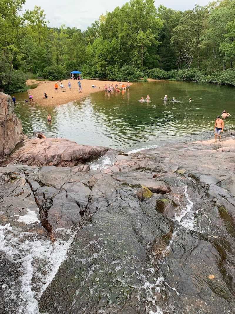 Swimming in the Natural Pool Below the Falls