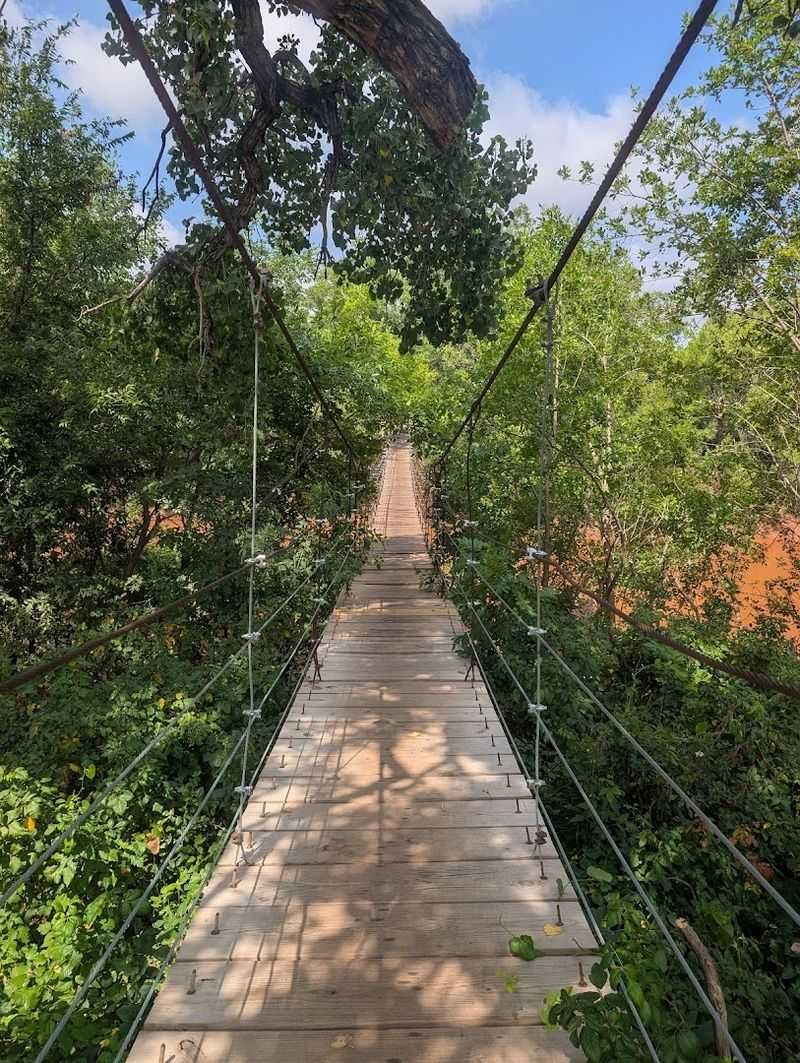 The Suspension Bridge Over the Big Wichita River