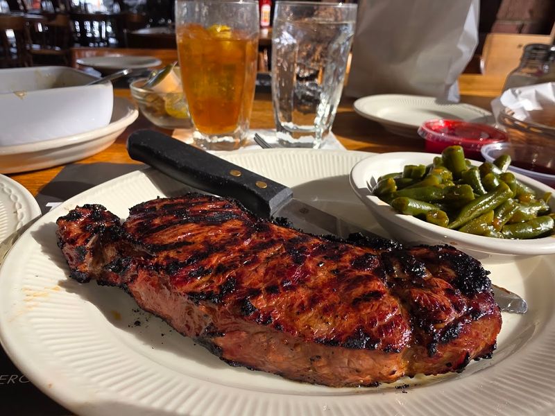 Hardwood Charcoal-Broiled Steaks Cooked Over an Open Hearth