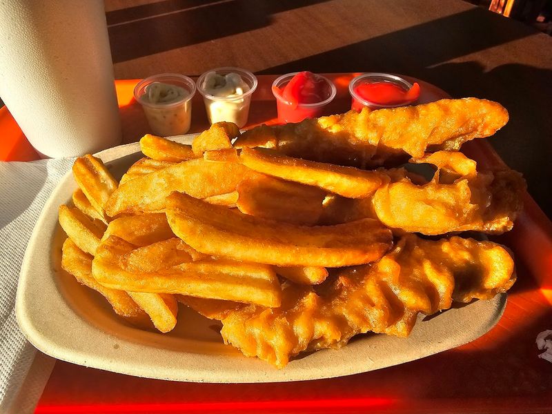 Golden Battered Fish With Thick Cut Chips