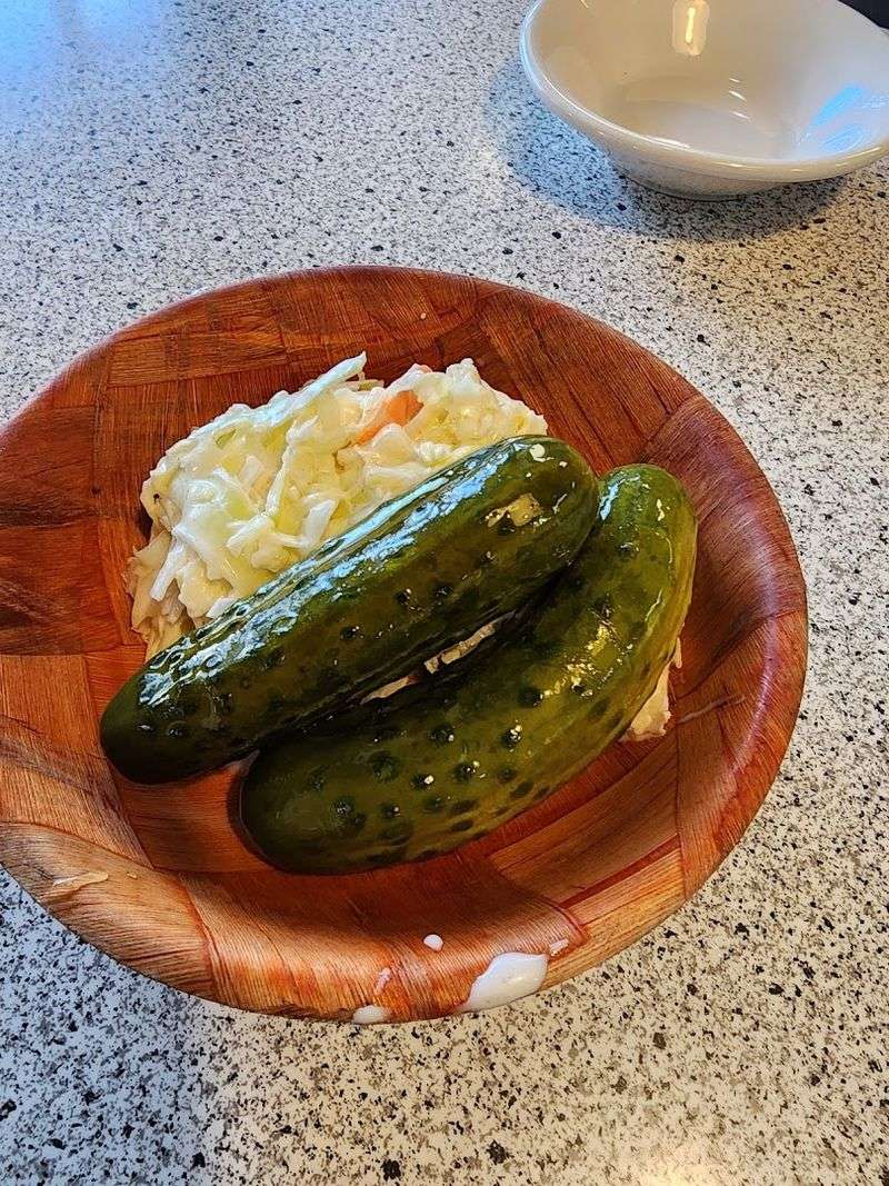 Complimentary Pickles and Coleslaw Before You Even Order