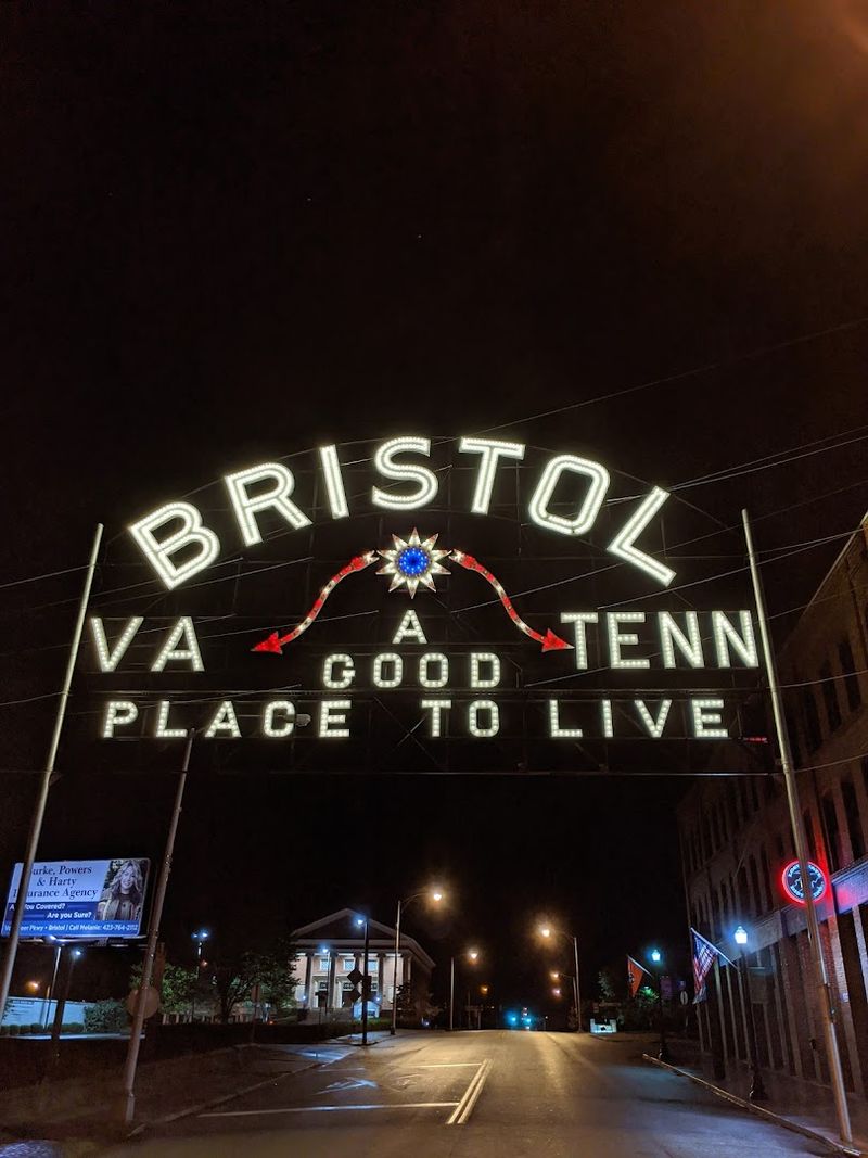 The Iconic Bristol Sign Spanning the Street