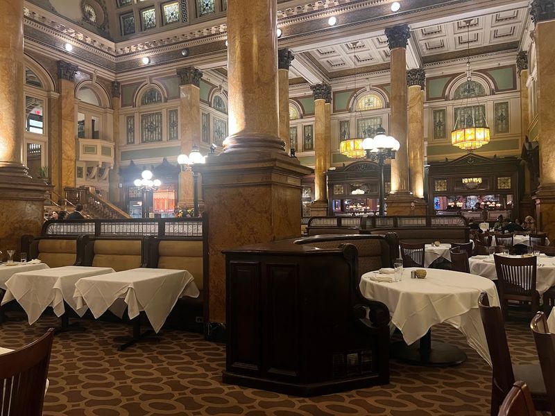 The Original Wooden Benches From The Train Days Still In The Lobby