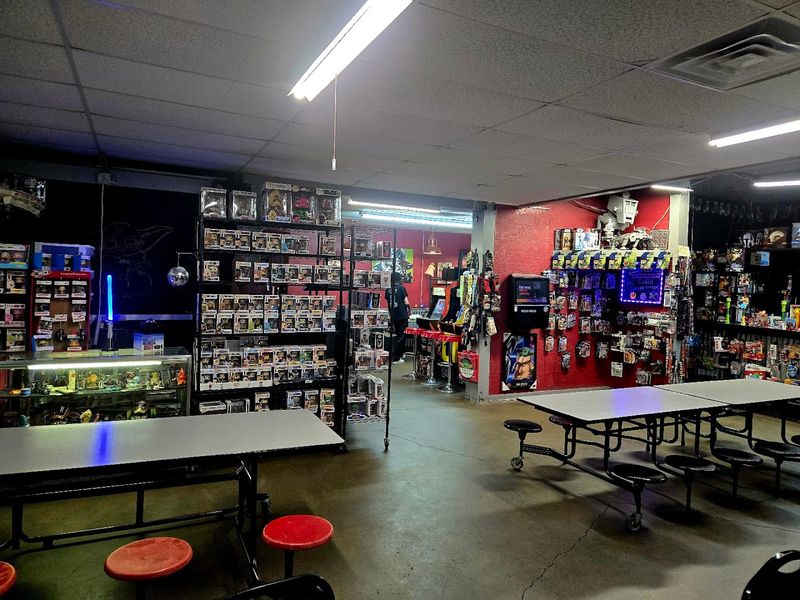 Free Arcade Games and Star Wars Movies Playing Overhead