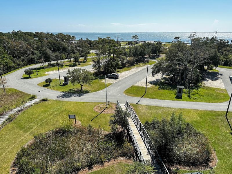 A Narrow Road Across The Marsh And Sound