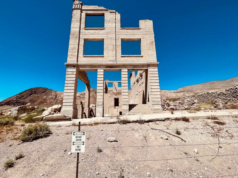 The Three Story Bank And The Old Jail Still Stand In Ruins
