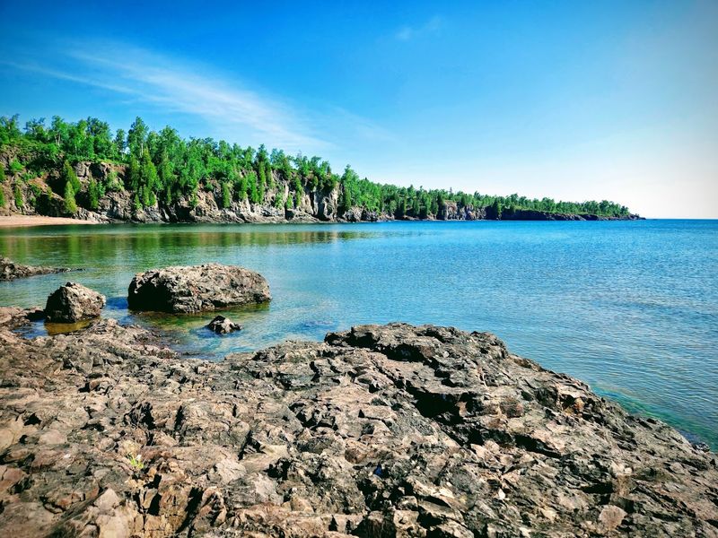Lake Superior's Rocky Shoreline Just Steps Away