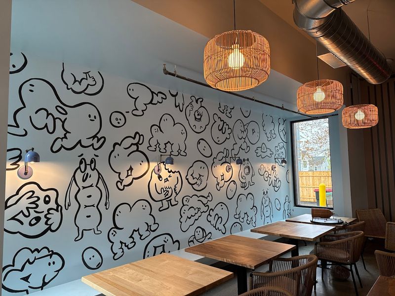 Cartoon Doughberts Greet Guests Everywhere