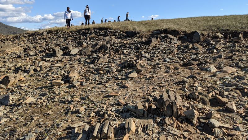 Hiking Across The Dry Lake Bed When The Levels Drop