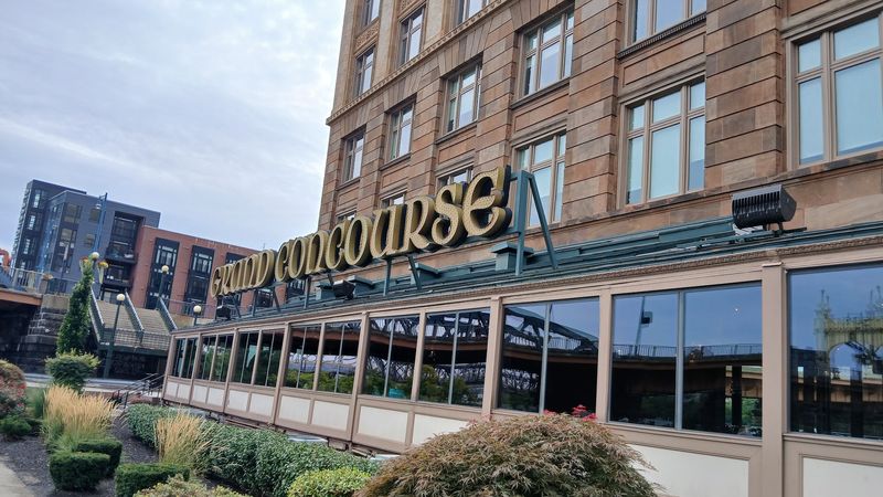 One Last Look Up At The Tiffany Glass Before Stepping Outside