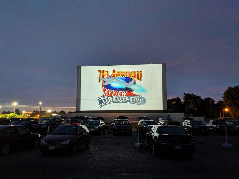 One Last Look At The Towering White Screen Before Driving Home