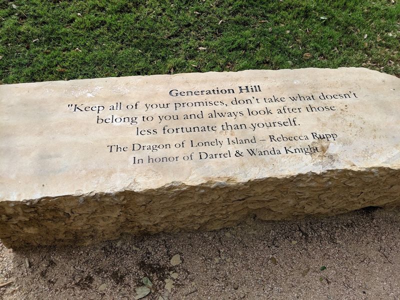 Dozens of Story Quotes Scattered Across the Grounds Dozens of Story Quotes Scattered Across the Grounds