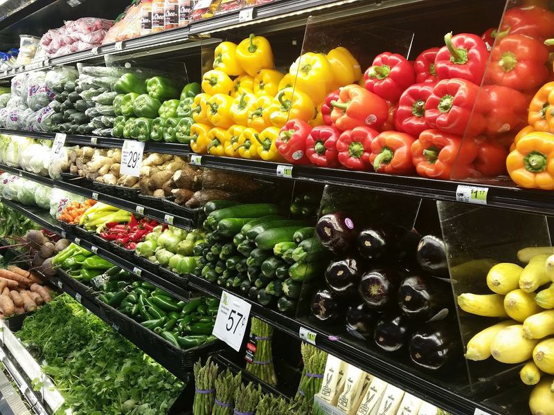 Fresh Produce Section Full of Color and Variety