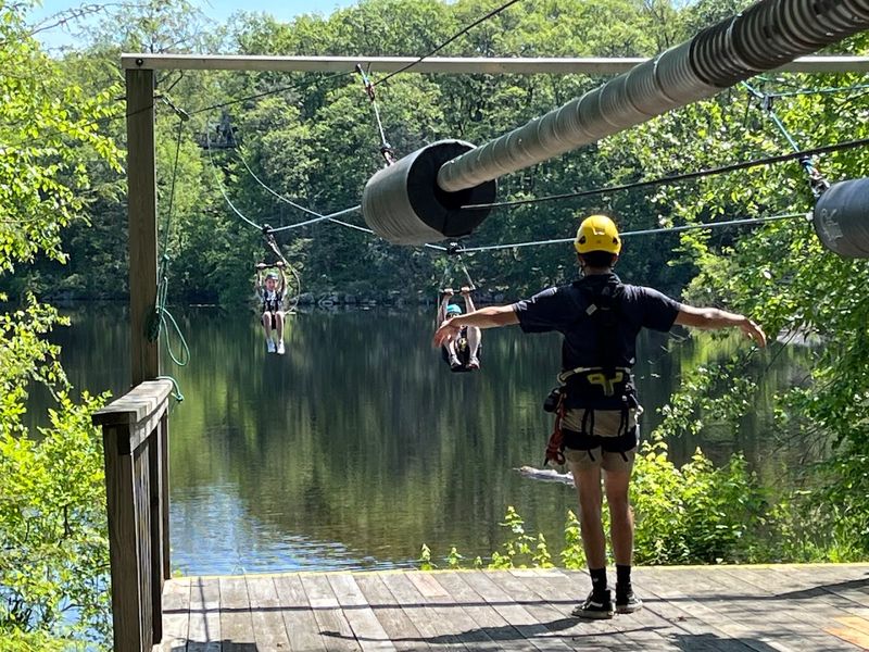 Mountaintop Zip Tour: Flying Over a Lake Above 1,000 Feet