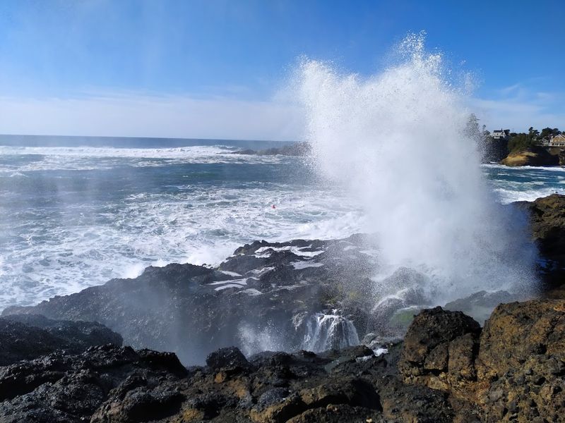 Spouting Horns Along the Rocky Coastline