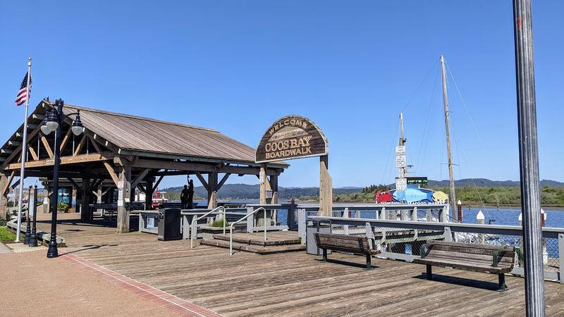 The Coos Bay Boardwalk and Free Bay Views Downtown