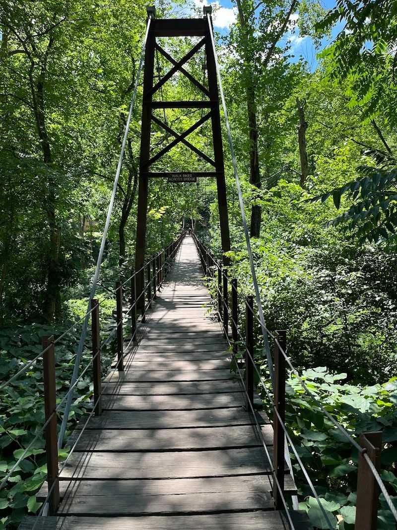 The Suspension Bridge, a Swinging Wooden Wonder Over the Patapsco River
