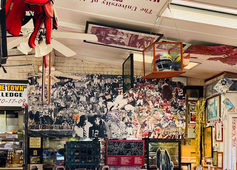 Walls Covered in Alabama Football Memorabilia Worth Studying Closely Walls Covered in Alabama Football Memorabilia Worth Studying Closely