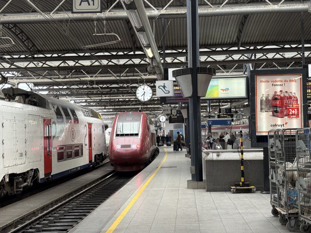 Arriving at Paris' Gare du Nord station.
