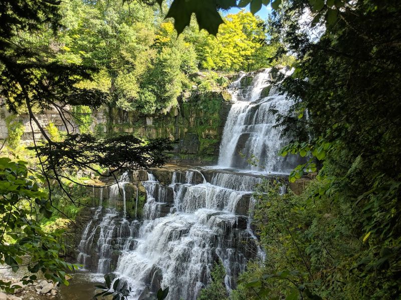 A 167-Foot Waterfall Pouring Over 400-Million-Year-Old Rock