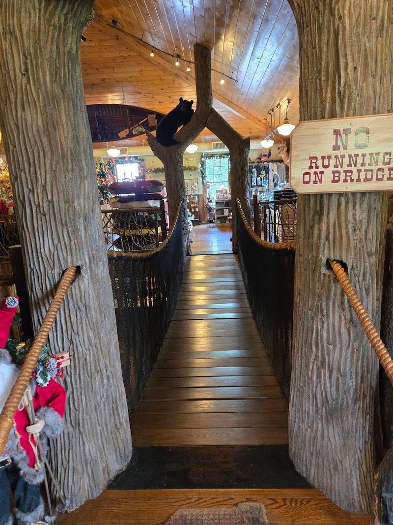 A Real Swinging Bridge Inside the Building