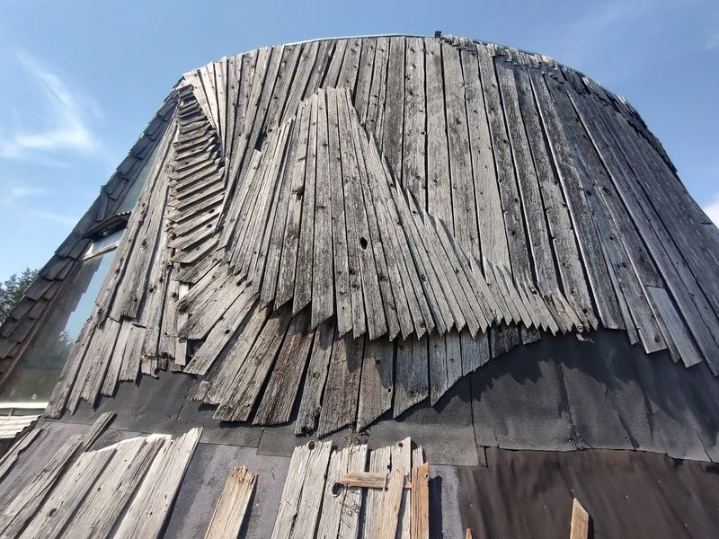 Cedar Shingles That Look Like Feathers Up Close