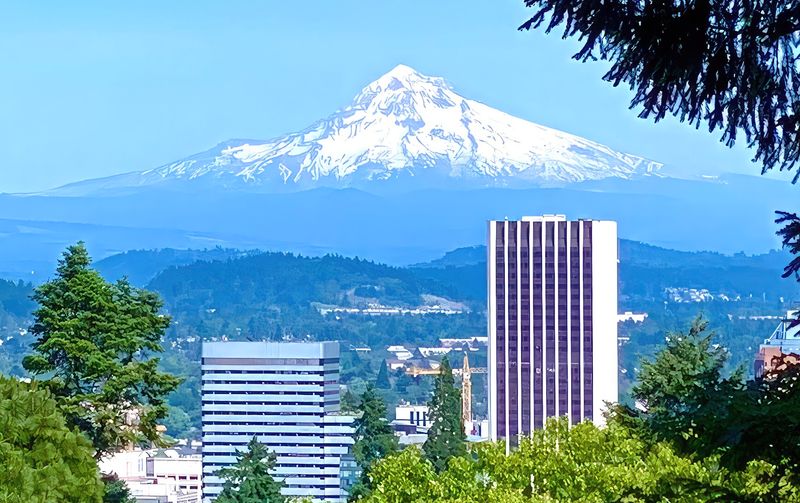 Panoramic Views of Mount Hood From the Upper Floors