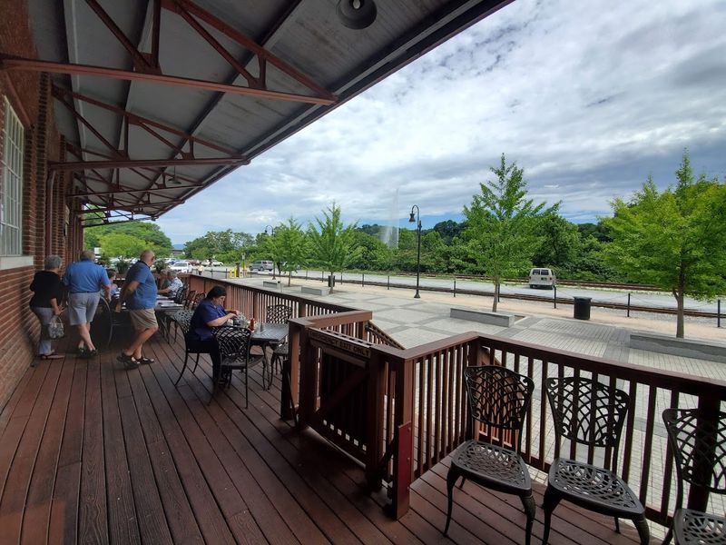 Riverfront Views and Real Train Action Outside