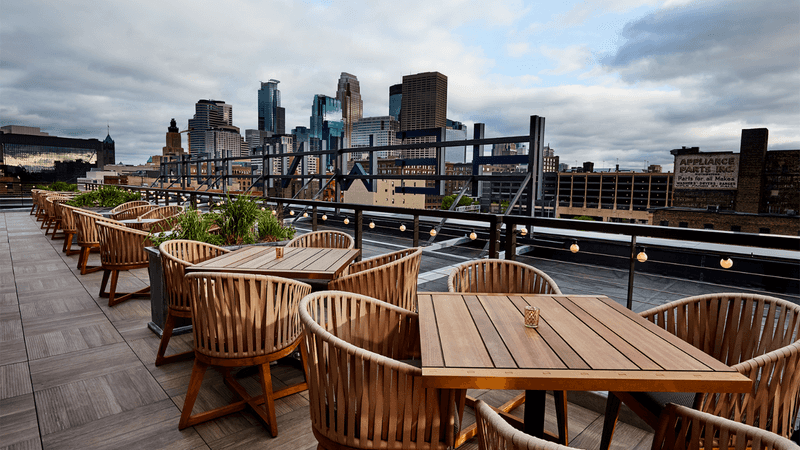 Rooftop Lounge at Hewing Hotel, Minneapolis, Minnesota Rooftop Lounge at Hewing Hotel, Minneapolis, Minnesota